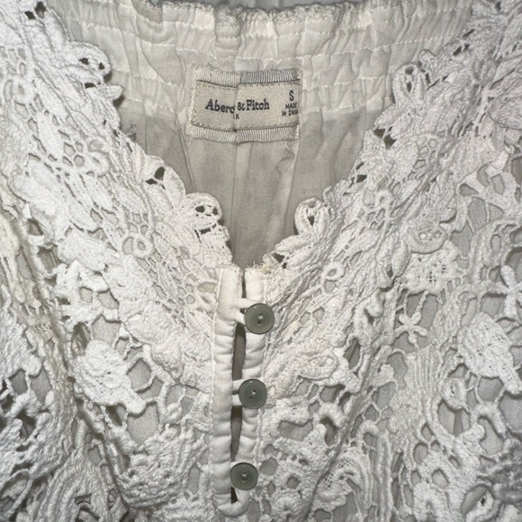 Abercrombie & Fitch: Floral Lace Camisole and Dress Set in White & Pinkish Cream - Picture 8 of 8